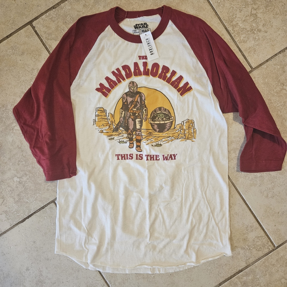Star Wars Mandalorian Raglan Tee with Red Accents